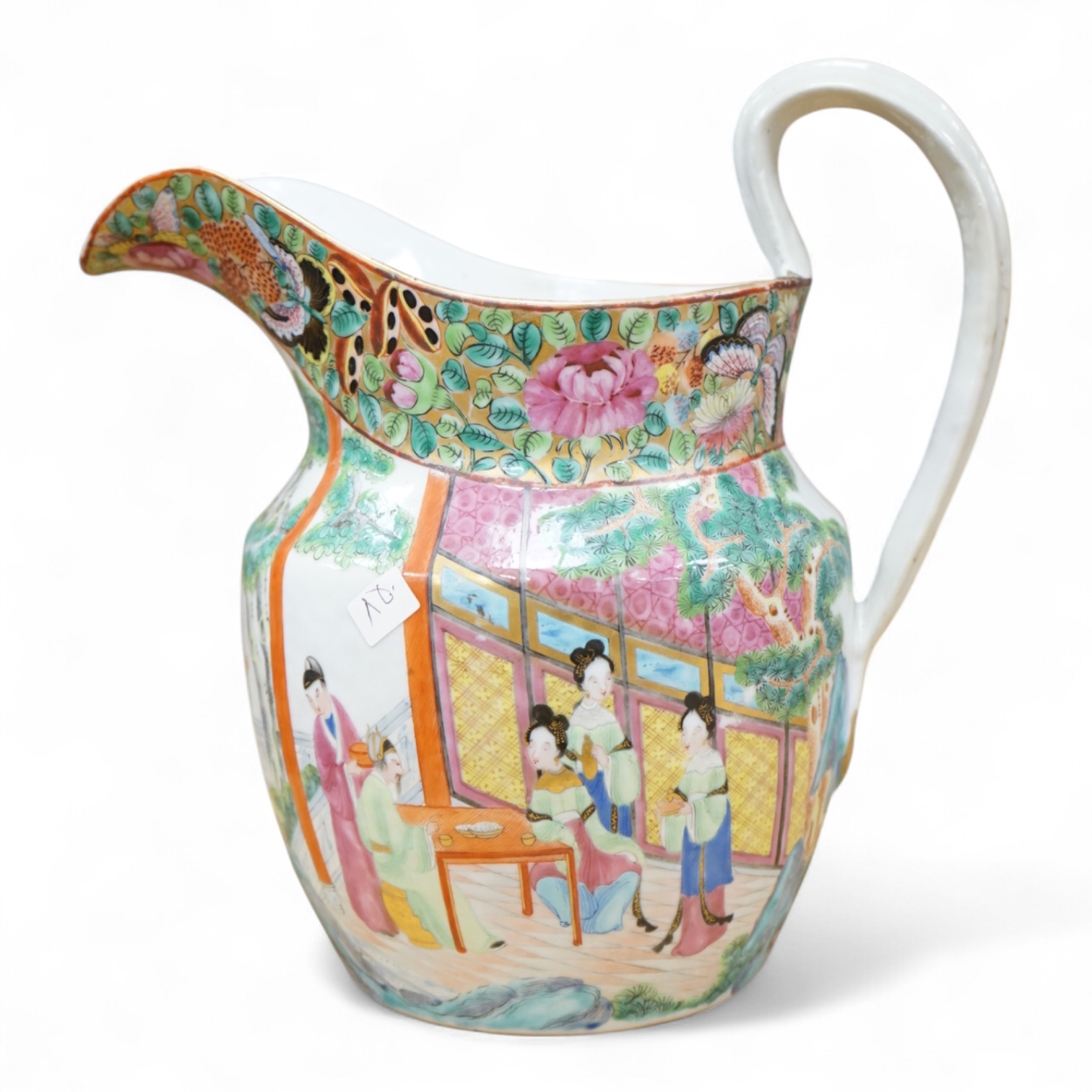 A Chinese famille rose jug, c.1830, 27cm